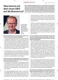 Titelbild der Ausgabe 12/2020 von VERBÄNDE / INSTITUTE: Was kommt mit dem neuen GEG auf die Branche zu?. Zeitschriften als Abo oder epaper bei United Kiosk online kaufen.
