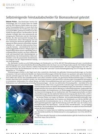 Titelbild der Ausgabe 11/2018 von Nachrichten: Selbstreinigende Feinstaubabscheider für Biomassekessel getestet. Zeitschriften als Abo oder epaper bei United Kiosk online kaufen.
