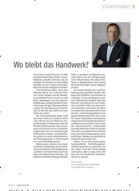 Titelbild der Ausgabe 8/2019 von Wo bleibt das Handwerk?. Zeitschriften als Abo oder epaper bei United Kiosk online kaufen.
