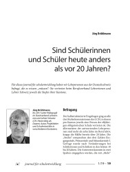 Titelbild der Ausgabe 1/2019 von Sind Schülerinnen und Schüler heute anders als vor 20 Jahren?. Zeitschriften als Abo oder epaper bei United Kiosk online kaufen.