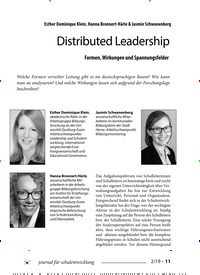 Titelbild der Ausgabe 2/2019 von Esther Dominique Klein, Hanna Bronnert-Härle & Jasmin Schwanenberg: Distributed Leadership. Zeitschriften als Abo oder epaper bei United Kiosk online kaufen.