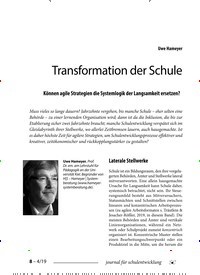Titelbild der Ausgabe 4/2019 von Uwe Hameyer: Transformation der Schule. Zeitschriften als Abo oder epaper bei United Kiosk online kaufen.