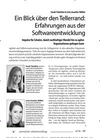 Titelbild der Ausgabe 4/2019 von Sarah Träutlein & Livia Jesacher-Rößler: Ein Blick über den Tellerrand: Erfahrungen aus der Softwareentwicklung. Zeitschriften als Abo oder epaper bei United Kiosk online kaufen.