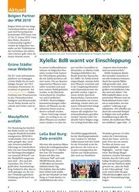 Titelbild der Ausgabe 11/2018 von Xylella: BdB warnt vor Einschleppung. Zeitschriften als Abo oder epaper bei United Kiosk online kaufen.