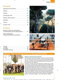 Titelbild der Ausgabe 1/2019 von IPM 2019 – Belgien schenkt Messe Essen eine Tilia platyphyllos ‘Zelzate‘. Zeitschriften als Abo oder epaper bei United Kiosk online kaufen.