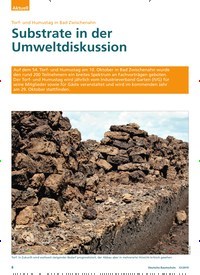 Titelbild der Ausgabe 12/2019 von Torf- und Humustag in Bad Zwischenahn: Substrate in der Umweltdiskussion. Zeitschriften als Abo oder epaper bei United Kiosk online kaufen.
