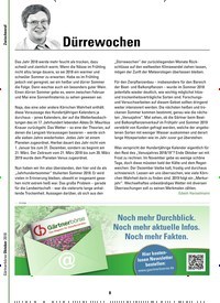 Titelbild der Ausgabe 11/2018 von Zwischenruf: Dürrewochen. Zeitschriften als Abo oder epaper bei United Kiosk online kaufen.