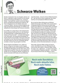 Titelbild der Ausgabe 8/2019 von Zwischenruf: Schwarze Wolken. Zeitschriften als Abo oder epaper bei United Kiosk online kaufen.