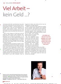 Titelbild der Ausgabe 9/2018 von KOLUMNE FEYS SICHT: Viel Arbeit – kein Geld …?. Zeitschriften als Abo oder epaper bei United Kiosk online kaufen.