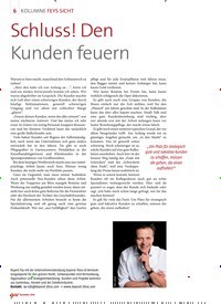 Titelbild der Ausgabe 12/2018 von KOLUMNE FEYS SICHT: Schluss! Den Kunden feuern. Zeitschriften als Abo oder epaper bei United Kiosk online kaufen.