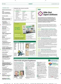 Titelbild der Ausgabe 14/2018 von VGB: Kälte lässt Export einfrieren. Zeitschriften als Abo oder epaper bei United Kiosk online kaufen.