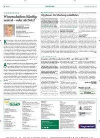 Titelbild der Ausgabe 21/2018 von Glyphosat: Als Mischung schädlicher. Zeitschriften als Abo oder epaper bei United Kiosk online kaufen.