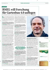 Titelbild der Ausgabe 30/2018 von INTERVIEW: BMEL will Forschung für Gartenbau 4.0 auflegen. Zeitschriften als Abo oder epaper bei United Kiosk online kaufen.