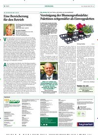 Titelbild der Ausgabe 4/2019 von Vereinigung der Blumengroßmärkte: Palettinos zeitgemäßer als Einwegpaletten. Zeitschriften als Abo oder epaper bei United Kiosk online kaufen.