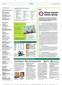 Titelbild der Ausgabe 14/2019 von VGB: Februar-Exporte machen Sprung. Zeitschriften als Abo oder epaper bei United Kiosk online kaufen.