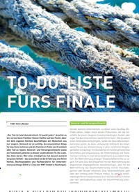 Titelbild der Ausgabe 3/2018 von TO-DO-LISTE FÜRS FINALE. Zeitschriften als Abo oder epaper bei United Kiosk online kaufen.