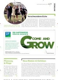 Titelbild der Ausgabe 4/2018 von Neue Module mit Gehölzen. Zeitschriften als Abo oder epaper bei United Kiosk online kaufen.