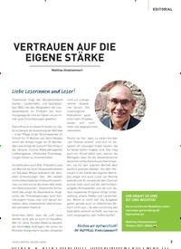 Titelbild der Ausgabe 3/2022 von VERTRAUEN AUF DIE EIGENE STÄRKE. Zeitschriften als Abo oder epaper bei United Kiosk online kaufen.
