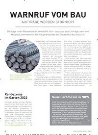 Titelbild der Ausgabe 3/2022 von WARNRUF VOM BAU. Zeitschriften als Abo oder epaper bei United Kiosk online kaufen.