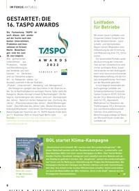 Titelbild der Ausgabe 3/2022 von GESTARTET: DIE 16. TASPO AWARDS. Zeitschriften als Abo oder epaper bei United Kiosk online kaufen.
