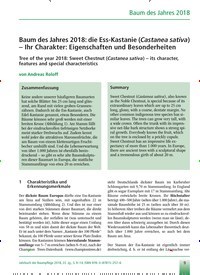 Titelbild der Ausgabe 1/2018 von Baum des Jahres 2018: die Ess-Kastanie (Castanea sativa) – Ihr Charakter: Eigenschaften und Besonderheiten. Zeitschriften als Abo oder epaper bei United Kiosk online kaufen.