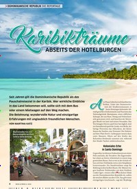 Titelbild der Ausgabe 4/2018 von DOMINIKANISCHE REPUBLIK DIE REPORTAGE:Karibiktraume: ABSEITS DER HOTELBURGEN. Zeitschriften als Abo oder epaper bei United Kiosk online kaufen.