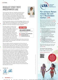Titelbild der Ausgabe 2/2022 von REISELUST STEIGT TROTZ ANGESPANNTER LAGE. Zeitschriften als Abo oder epaper bei United Kiosk online kaufen.