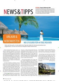 Titelbild der Ausgabe 2/2018 von URLAUB & NEBENKOSTEN: WO 570 EURO FÜR 44 TAGE REICHEN. Zeitschriften als Abo oder epaper bei United Kiosk online kaufen.