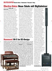 Titelbild der Ausgabe 153/2020 von BLITZLICHTER Electro-Voice / Hammond / Viscount / Korg: Electro-Voice Neue Säule mit Digitalmixer. Zeitschriften als Abo oder epaper bei United Kiosk online kaufen.