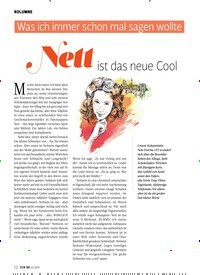 Titelbild der Ausgabe 22/2019 von Was ich immer schon mal sagen wollte: Nett ist das neue Cool. Zeitschriften als Abo oder epaper bei United Kiosk online kaufen.
