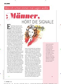 Titelbild der Ausgabe 2/2020 von KOLUMNE: Was ich schon immer mal sagen wollte: Männer, HÖRT DIE SIGNALE. Zeitschriften als Abo oder epaper bei United Kiosk online kaufen.