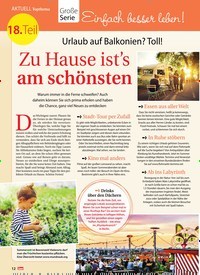 Titelbild der Ausgabe 31/2018 von Topthema: Große Serie: Einfach besser leben! 18. Teil: Urlaub auf Balkonien? Toll! Zu Hause ist’s am schönsten. Zeitschriften als Abo oder epaper bei United Kiosk online kaufen.