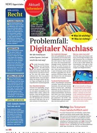 Titelbild der Ausgabe 31/2018 von Problemfall: Digitaler Nachlass. Zeitschriften als Abo oder epaper bei United Kiosk online kaufen.
