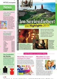 Titelbild der Ausgabe 2/2019 von Im Gespräch: Im Serienfieber! Die Highlights 2019. Zeitschriften als Abo oder epaper bei United Kiosk online kaufen.