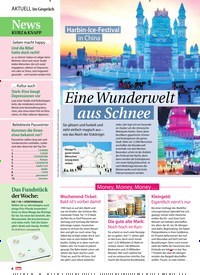 Titelbild der Ausgabe 3/2019 von Harbin-Ice-Festival in China : Eine Wunderwelt aus Schnee. Zeitschriften als Abo oder epaper bei United Kiosk online kaufen.