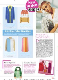 Titelbild der Ausgabe 13/2021 von Neu in den SHOPS: Jetzt hip: Color-Blocking. Zeitschriften als Abo oder epaper bei United Kiosk online kaufen.