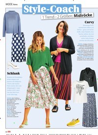 Titelbild der Ausgabe 15/2021 von Style-Coach 1 Trend - 2 Größen: Midiröcke. Zeitschriften als Abo oder epaper bei United Kiosk online kaufen.