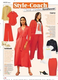 Titelbild der Ausgabe 8/2022 von Style-Coach 1 Trend – 2 Größen: Korallenrot. Zeitschriften als Abo oder epaper bei United Kiosk online kaufen.