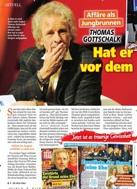 Titelbild der Ausgabe 14/2019 von Affäre als Jungbrunnen: Thomas GoTTschalk: Hat er Angst vor dem Alter?. Zeitschriften als Abo oder epaper bei United Kiosk online kaufen.
