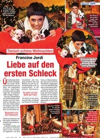 Titelbild der Ausgabe 52/2018 von Tierisch schöne Weihnachten: Francine Jordi: Liebe auf den ersten Schleck. Zeitschriften als Abo oder epaper bei United Kiosk online kaufen.