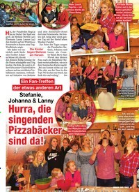 Titelbild der Ausgabe 47/2019 von Ein Fan-Treffen der etwas anderen Art: Stefanie, Johanna & Lanny: Hurra, die singenden Pizzabäcker sind da!. Zeitschriften als Abo oder epaper bei United Kiosk online kaufen.