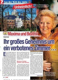 Titelbild der Ausgabe 6/2019 von Unheimlich! Maxima und Beatrix: Ihr großes Geheimnis um ein verbotenes Zimmer …. Zeitschriften als Abo oder epaper bei United Kiosk online kaufen.