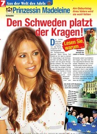 Titelbild der Ausgabe 18/2019 von Prinzessin Madeleine: Schweden: Den Schweden platzt der Kragen! Lesen Sie, warum …. Zeitschriften als Abo oder epaper bei United Kiosk online kaufen.