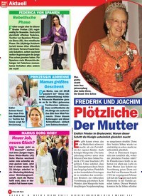 Titelbild der Ausgabe 2/2019 von FREDERIK UND JOACHIM VON DÄNEMARK: Plötzliche Versöhnung Der Mutter zuliebe!. Zeitschriften als Abo oder epaper bei United Kiosk online kaufen.