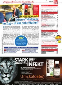 Titelbild der Ausgabe 8/2019 von Herzlich willkommen bei Ihrer Bildwoche: Extreme Ticketpreise im Zug – ist das nicht Wucher?. Zeitschriften als Abo oder epaper bei United Kiosk online kaufen.