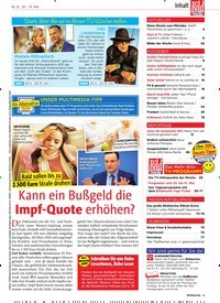 Titelbild der Ausgabe 21/2019 von Bald sollen bis zu 2.500 Euro Strafe drohen: Kann ein Bußgeld die Impf-Quote erhöhen?. Zeitschriften als Abo oder epaper bei United Kiosk online kaufen.