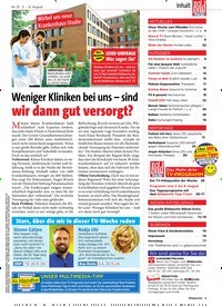 Titelbild der Ausgabe 31/2019 von Weniger Kliniken bei uns – sind wir dann gut versorgt?. Zeitschriften als Abo oder epaper bei United Kiosk online kaufen.