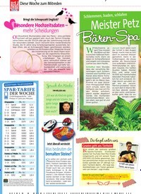 Titelbild der Ausgabe 37/2019 von Schlemmen, baden, schlafen: Meister Petz im Bären- Spa. Zeitschriften als Abo oder epaper bei United Kiosk online kaufen.