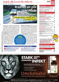 Titelbild der Ausgabe 47/2019 von Brauchen wir eine Licht-Pflicht für Autofahrer?. Zeitschriften als Abo oder epaper bei United Kiosk online kaufen.