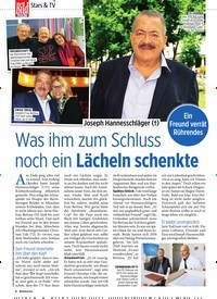 Titelbild der Ausgabe 6/2020 von Stars & TV: Joseph Hannesschläger (†): Was ihm zum Schluss noch ein Lächeln schenkte. Zeitschriften als Abo oder epaper bei United Kiosk online kaufen.